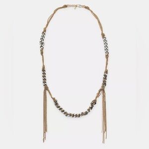 Zara Contrast Chain Necklace Elegant Gold and Silver Chain Necklace